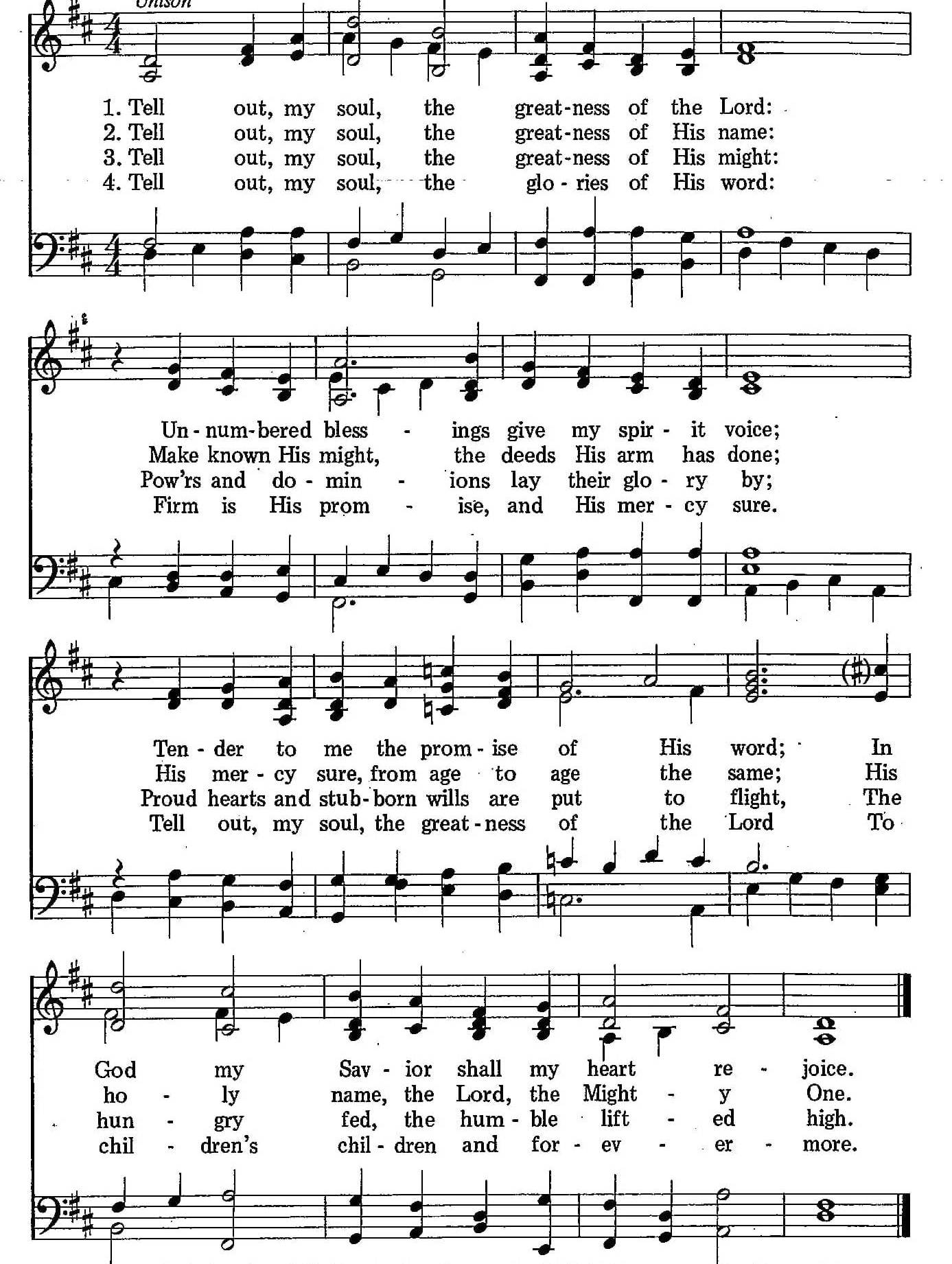 031 – Tell Out, My Soul sheet music